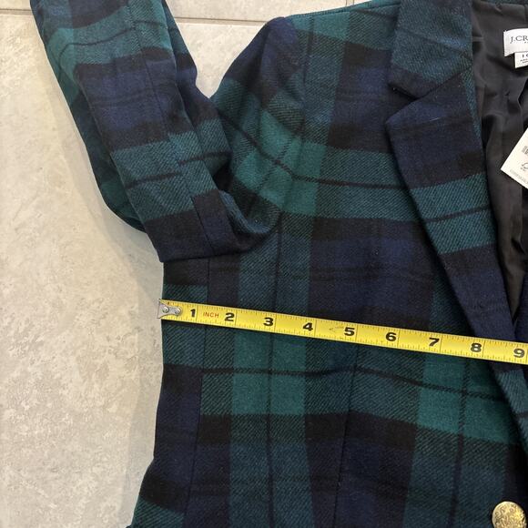J Crew Schoolboy Blazer Womens Sz 10 Tartan Plaid Gold Buttons Academia NWT - Picture 6 of 12